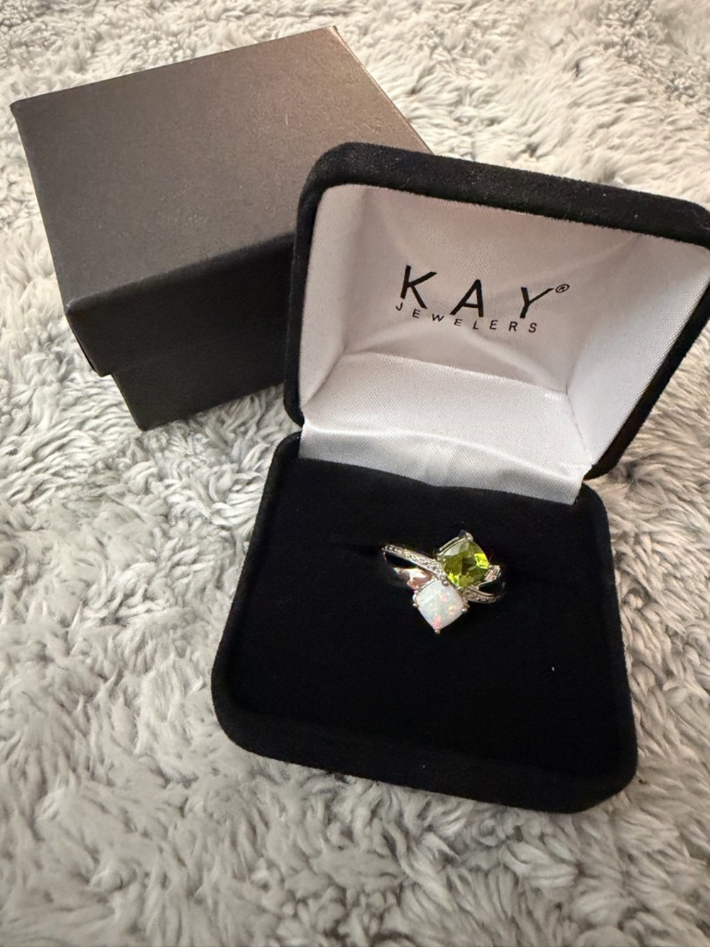 KAY Jewelers Peridot and Tourmaline Stone Ring Sterling Silver personalized - Picture 8 of 8